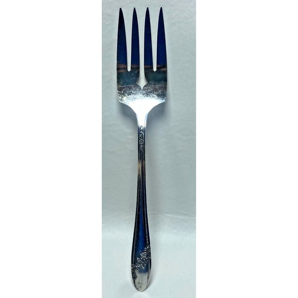 Oneida Community‎ Queen Bess II Tudor Silverplate 8.25" Cold Meat Serving Fork - Picture 1 of 5